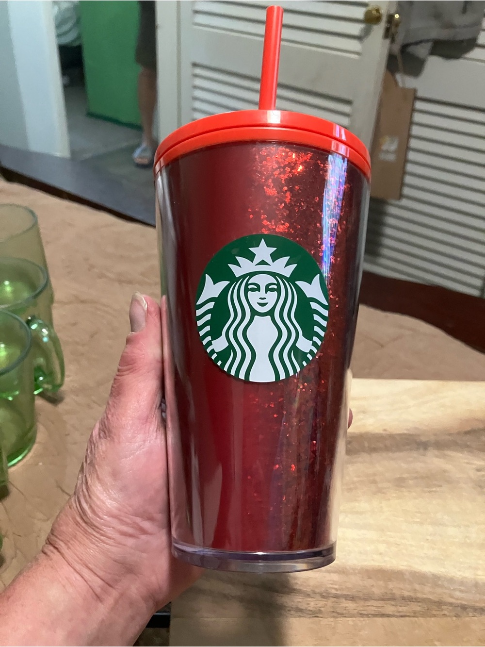 NWT Starbucks Holiday Red Glitter Tumbler